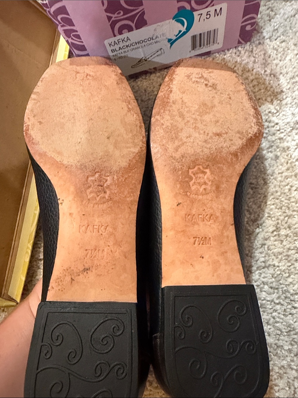 Brighton womens Dark Brown Embossed Leather Slip-Ons - Picture 3 of 3